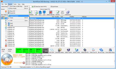 Download Bunr4Free - 100% compatible with RW/DVD GCC-4522B