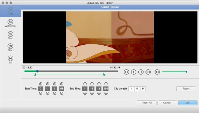 Leawo DVD Ripper for Mac trim screen