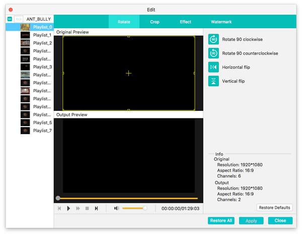 4Videosoft Blu-ray Ripper for Mac rotate function