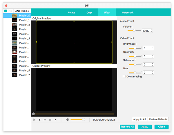 4Videosoft Blu-ray Ripper for Mac video effects