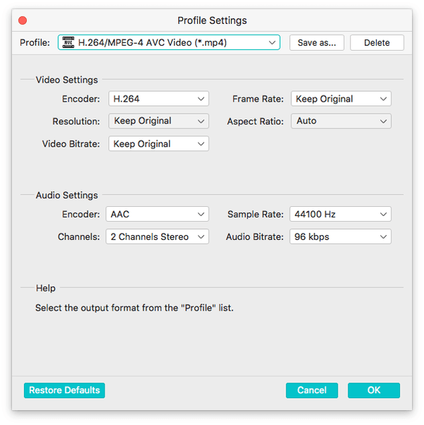 4Videosoft Blu-ray Ripper for Mac disc profile settings