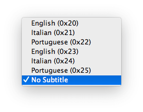 subtitle output video options