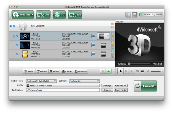 4Videosoft DVD Ripper track selection