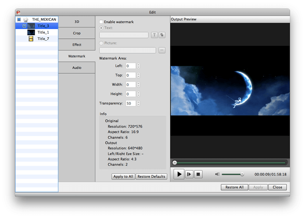 4Videosoft DVD Ripper for Mac watermark