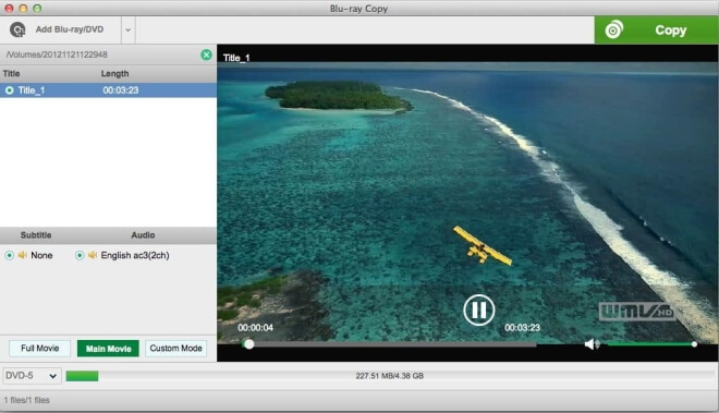 Leawo Blu-ray Copy for Mac import screen