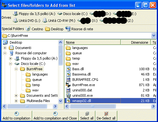 burn4free Mode 2 : Use Embedded file explorer.